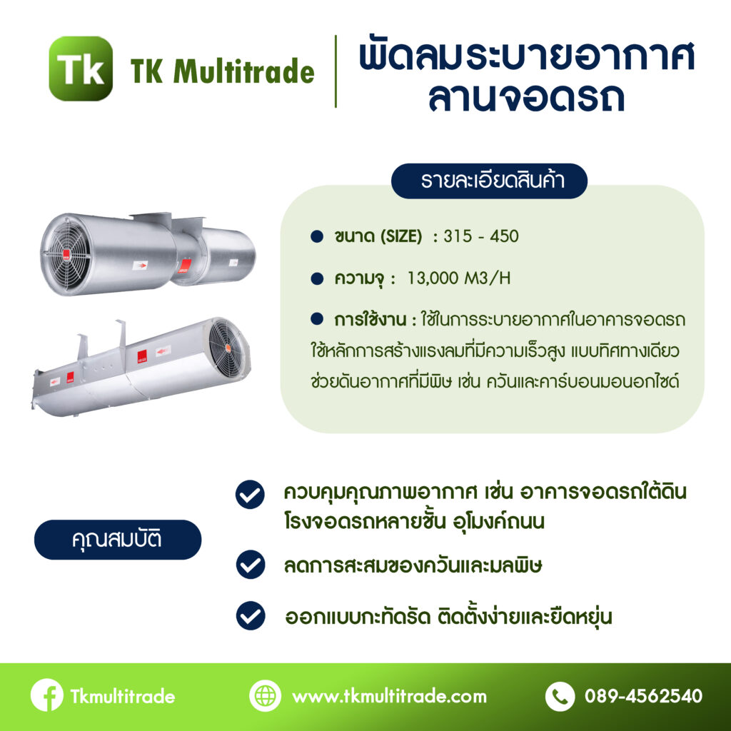 พัดลมระบายอากาศลานจอดรถ